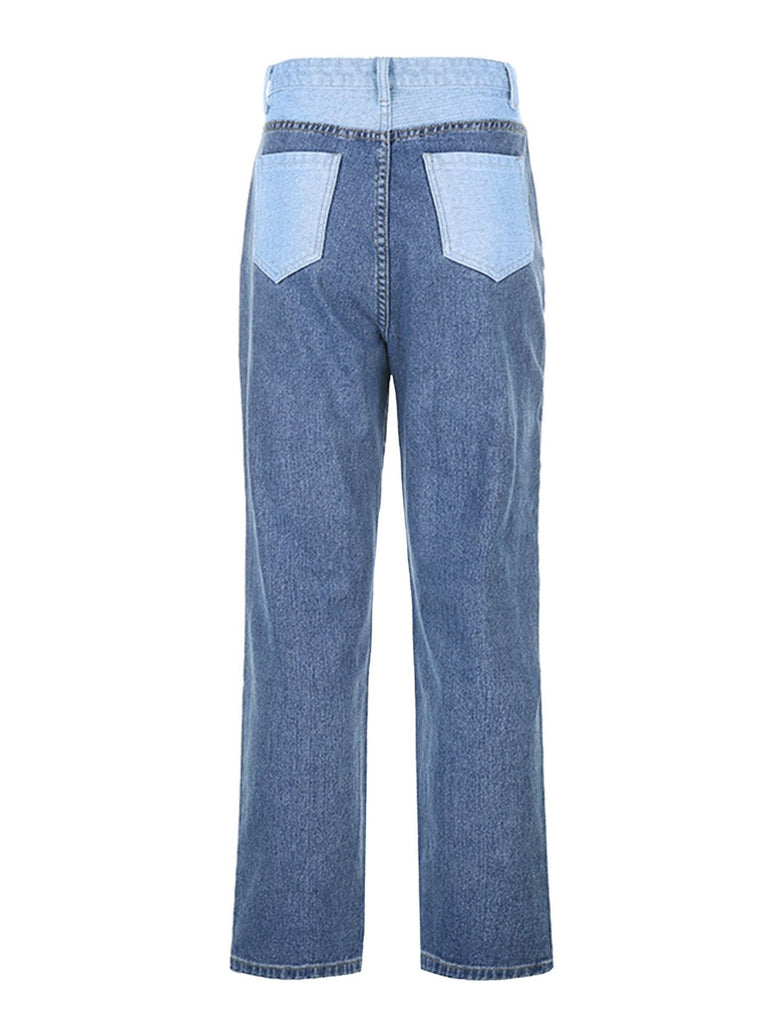 Summer Women's patchwork Boyfriend jeans